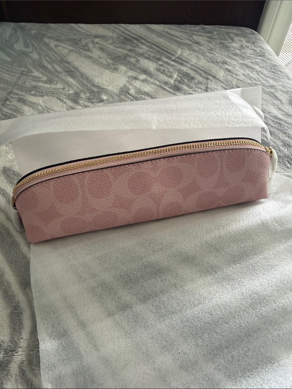 NEW Coach powder pink pencil case